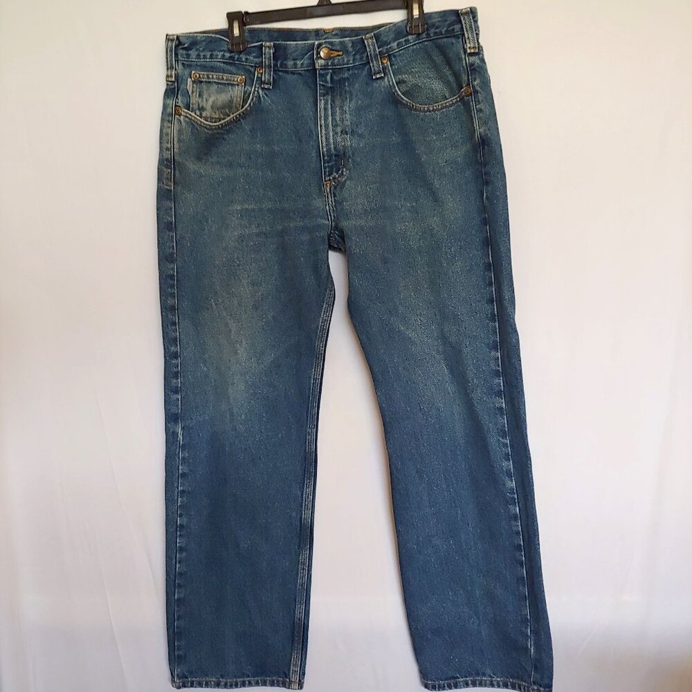 Carhartt mens straight leg jeans 38x30 work chore heavy duty Barn Rodeo Western